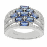 Sterling Silver Semi Mount Ring Setting OCT 5X2.5mm White Topaz N0041PJC0555 - Syzjewelry